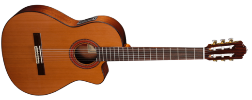Guitare classique A-403 en cdre et acajou lamell,  pan coup, avec systme lectronique