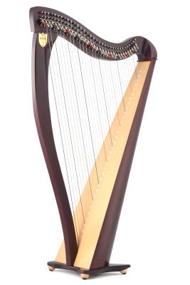 Harpe  leviers Drake 34 cordes sur pattes - Acajou
