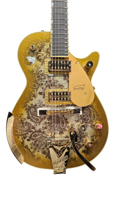 Store Special Product - Gretsch G6134TG Limited Edition Paisley Penguin with String-Thru Bigsby, Ebony Fingerboard - Gold Paisley