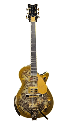 Store Special Product - Gretsch G6134TG Limited Edition Paisley Penguin with String-Thru Bigsby, Ebony Fingerboard - Gold Paisley