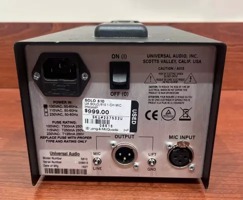Store Special Product - Universal Audio - SOLO 610 MIC PREAMP