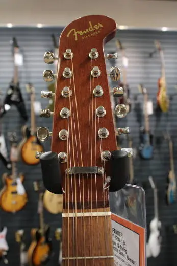 Store Special Product - Fender - Villager 12-String Acoustic/Electric Guitar, Walnut Fingerboard, Tortoiseshell Pickguard - Aged Natural