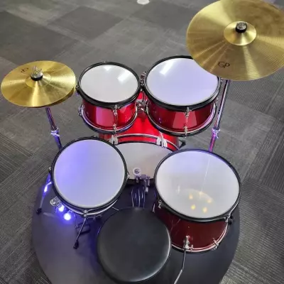 Store Special Product - Granite Percussion - Batterie junior à 5 morceaux - Avec cymbale, support, siège et plus - Rouge