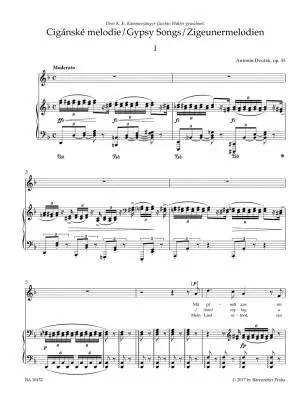 Gypsy Songs op. 55 - Dvorak/Vejvodova - Low Voice/Piano - Book