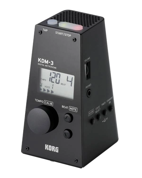 KDM-3 Quartz Metronome w/Volume & Rhythms - Black