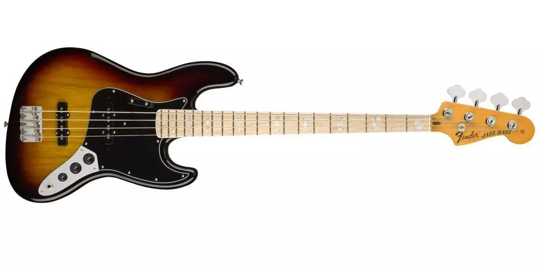 American Original \'70s Jazz Bass, Maple Fretboard - 3-Tone Sunburst