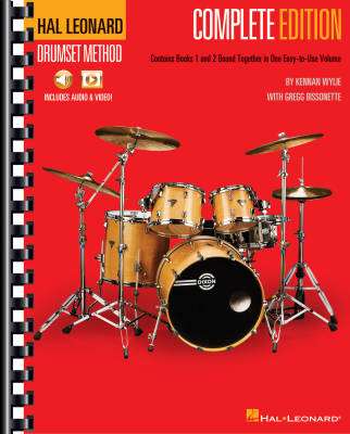 Hal Leonard Drumset Method: Complete Edition, Books 1 & 2 - Wylie/Bissonette - Book/Media Online
