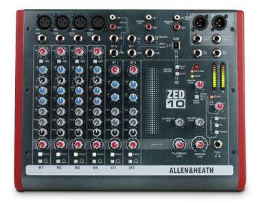 Allen & Heath - ZED-10 - 10 Channel Live/Recording Mixer with USB