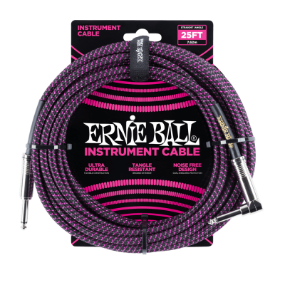 25\' Straight/Angle Braided Cable - Purple/Black
