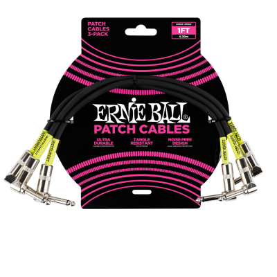 Ernie Ball - 1 Angle/Angle Patch Cables - 3 Pack