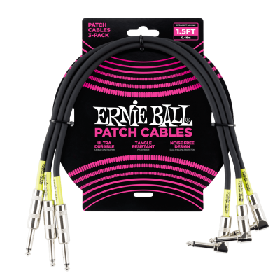 Ernie Ball - 1.5 Straight/Angle Patch Cables - 3 Pack