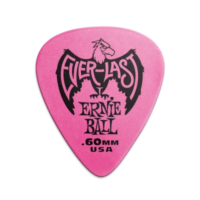 Ernie Ball - Everlast Guitar Picks - .60mm Pink - 12 Pack