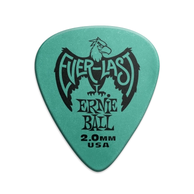 Ernie Ball - Everlast Guitar Picks - 2.0mm Teal - 12 Pack