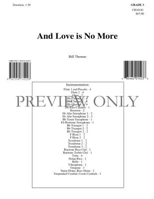 And Love is No More - Thomas - Concert Band - Gr. 3