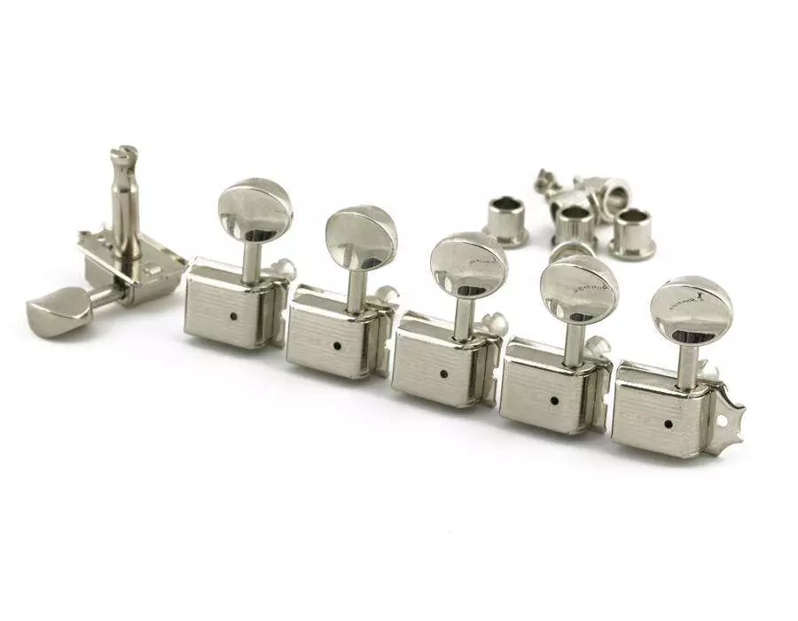 L6 Left-Handed Oval Metal Button Nickel Tuner Set