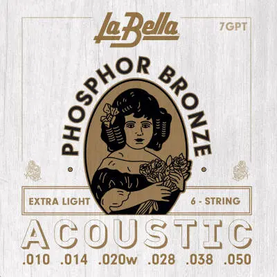 La Bella - 7GPT Phosphor Bronze Extra Light Acoustic Strings