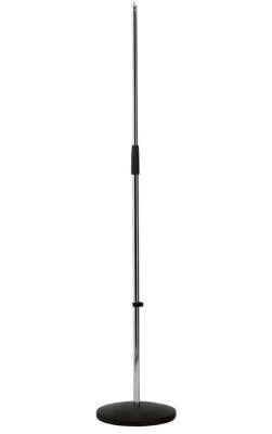 K & M Stands - Microphone Stand w/ Round Base - Chrome