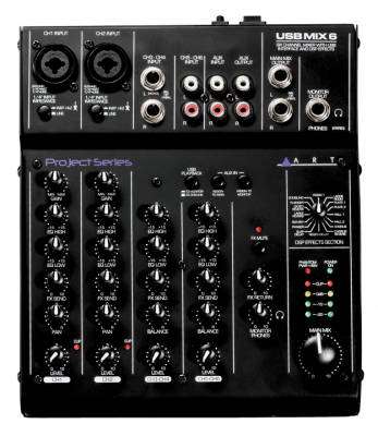 ART Pro Audio - 6 Channel USB Recording Mixer w/Fx