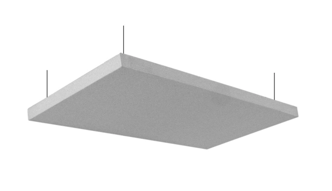 Nimbus Acoustic Ceiling Cloud - 24\'\'x48\'\' w/Hanging Kit, Grey (Pair)