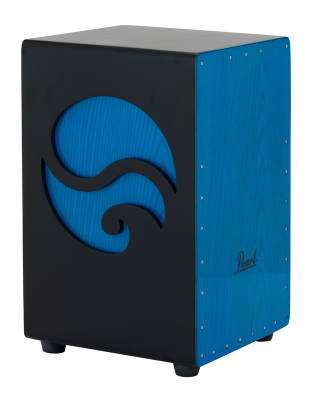 3D Cajon with 3D Wave - Black Natural/Sea Blue