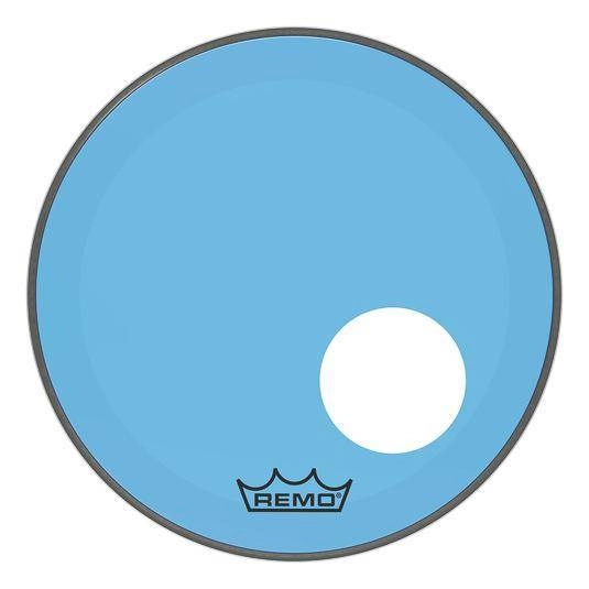 Powerstroke P3 Colortone Bass Drumhead w/ 5\'\' Offset-Hole - Blue - 18\'\'