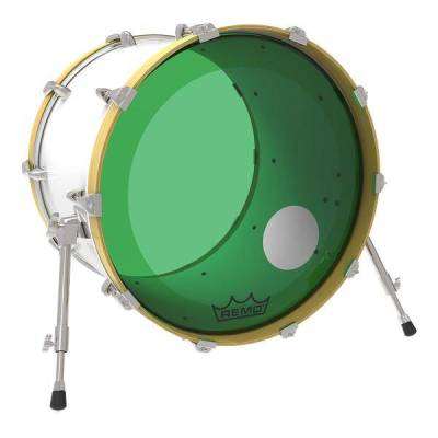 Powerstroke P3 Colortone Bass Drumhead w/ 5\'\' Offset-Hole - Green - 18\'\'