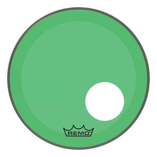 Powerstroke P3 Colortone Bass Drumhead w/ 5\'\' Offset-Hole - Green - 20\'\'