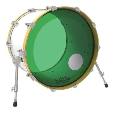 Powerstroke P3 Colortone Bass Drumhead w/ 5\'\' Offset-Hole - Green - 22\'\'