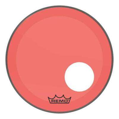 Powerstroke P3 Colortone Bass Drumhead w/ 5\'\' Offset-Hole - Red - 18\'\'