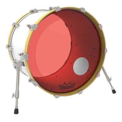 Powerstroke P3 Colortone Bass Drumhead w/ 5\'\' Offset-Hole - Red - 18\'\'