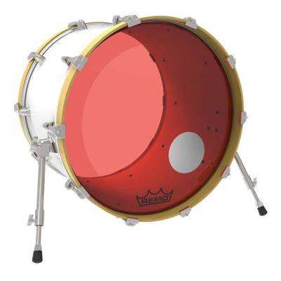 Powerstroke P3 Colortone Bass Drumhead w/ 5\'\' Offset-Hole - Red - 24\'\'