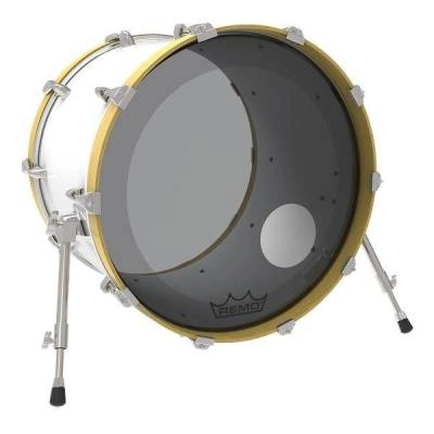 Powerstroke P3 Colortone Bass Drumhead w/ 5\'\' Offset-Hole - Smoke - 18\'\'