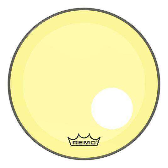 Powerstroke P3 Colortone Bass Drumhead w/ 5\'\' Offset-Hole - Yellow - 18\'\'