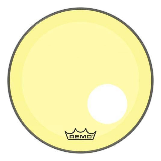 Powerstroke P3 Colortone Bass Drumhead w/ 5\'\' Offset-Hole - Yellow - 18\'\'