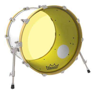 Powerstroke P3 Colortone Bass Drumhead w/ 5\'\' Offset-Hole - Yellow - 18\'\'