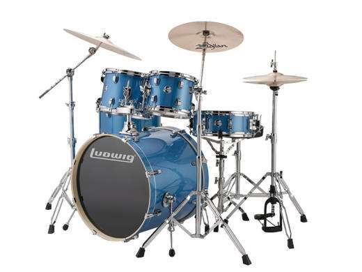 Evolution 5-Piece Drum Outfit w/Hardware and Cymbals - Blue Sparkle