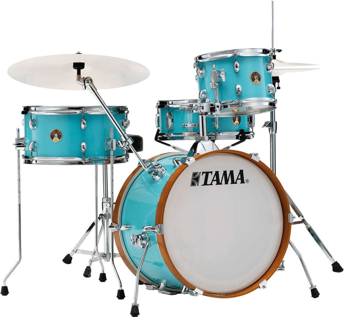Club Jam 4-Piece Drum Kit (18,10,14,SD) with Hardware and Throne - Aqua Blue
