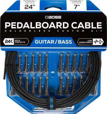 Solderless Pedalboard Cable Kit w/24 Connectors, 24 ft Cable