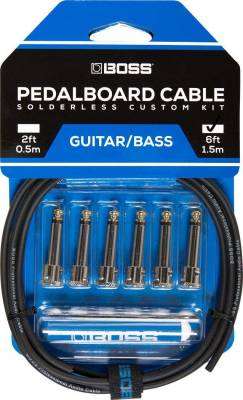 BOSS - Solderless Pedalboard Cable Kit w/6 Connectors, 6 ft Cable