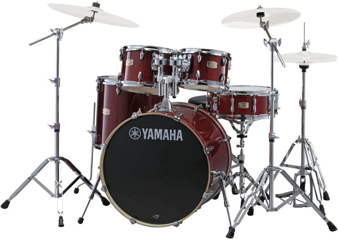 Stage Custom Birch 5-Piece Drum Kit (22,10,12,16,SD) with Hardware - Cranberry Red
