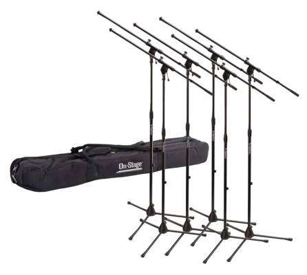 On-Stage Stands - MSP7706 6 Euroboom Mic Stands w/Bag