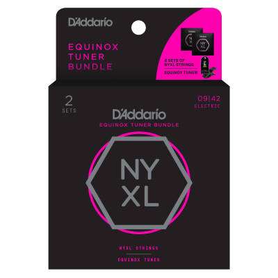 NYXL0942 Nickel Wound Electric Strings (2 Pack) with Equinox Tuner