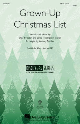 Hal Leonard - Grown-Up Christmas List - Foster/Thompson-Jenner/Snyder - 3pt Mixed