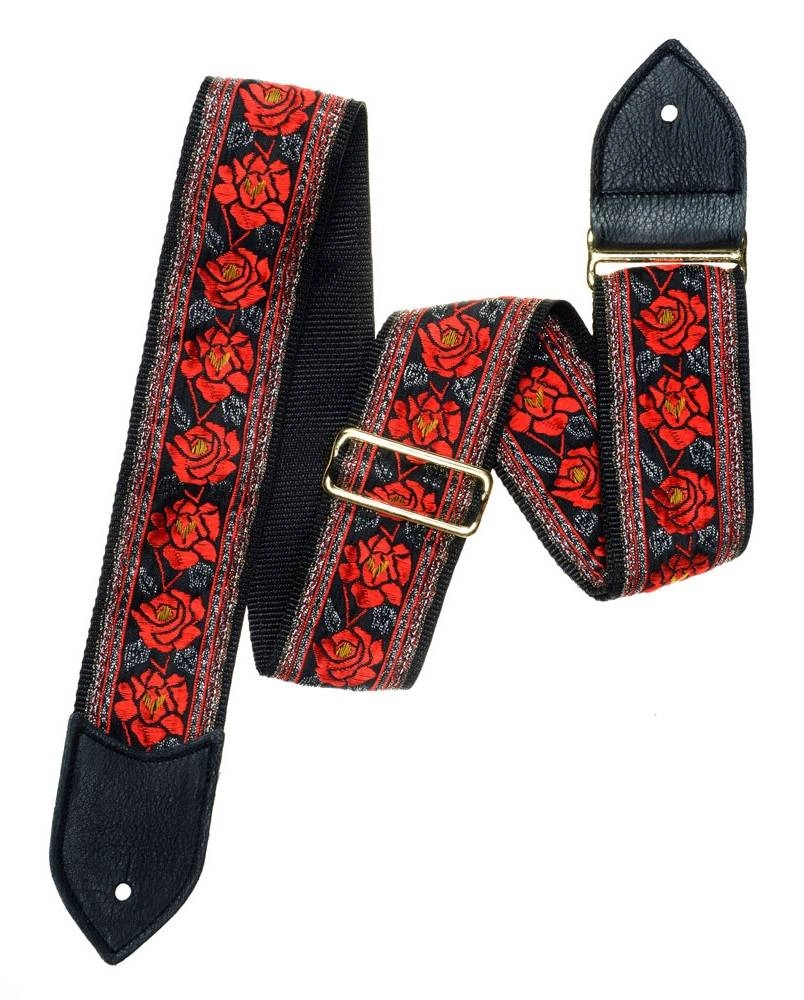 Rose Marie Guitar Strap - Red/Black