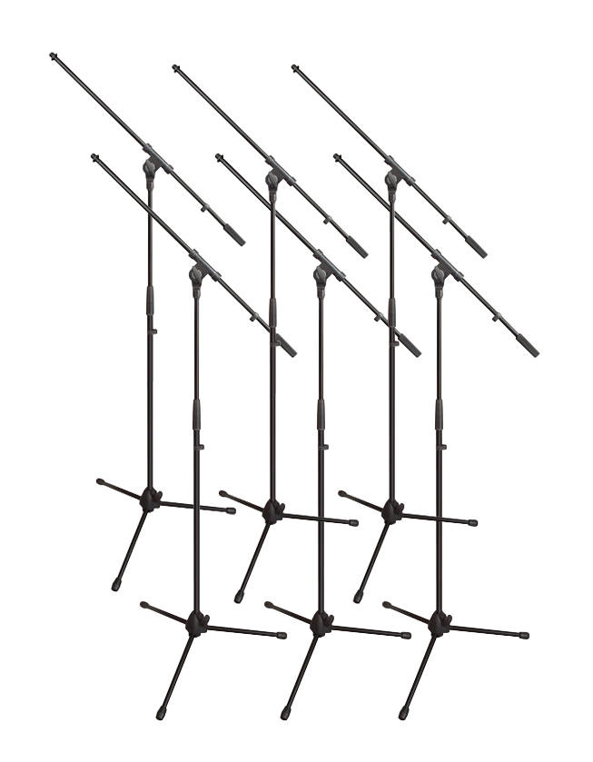 JamStands Series JS-MCFB6PK Tripod Mic Stand Bundle - Pack of 6