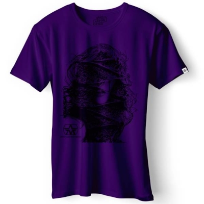 Aston - T-shirt Face Purple - XL