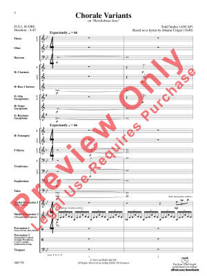 Chorale Variants  On \'\'Herzliebster Jesu\'\' - Stalter - Concert Band - Gr. 4