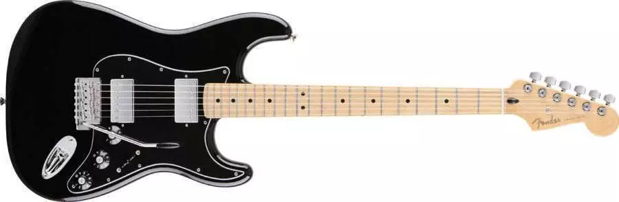 Blacktop Strat HH - Maple Neck in Black