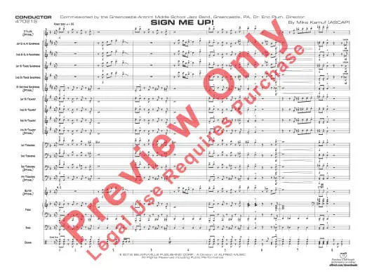 Sign Me Up! - Kamuf - Jazz Ensemble - Gr. 2