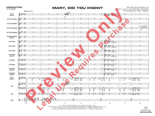 Mary, Did You Know? - Lowry/Greene/Sigler - Jazz Ensemble - Gr. 2.5